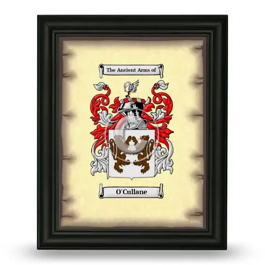 O'Cullane Coat of Arms Framed - Black