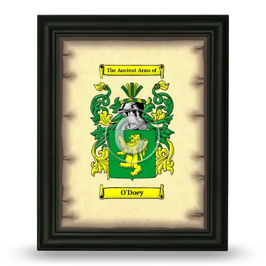 O'Doey Coat of Arms Framed - Black