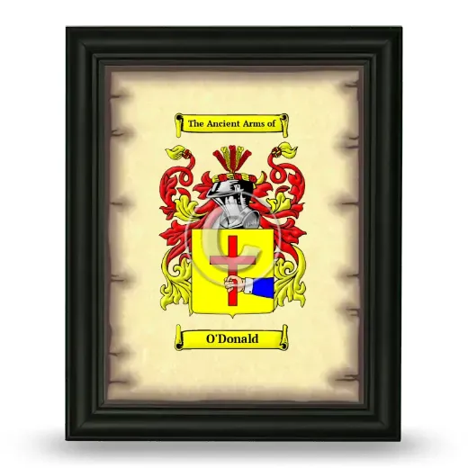 O'Donald Coat of Arms Framed - Black