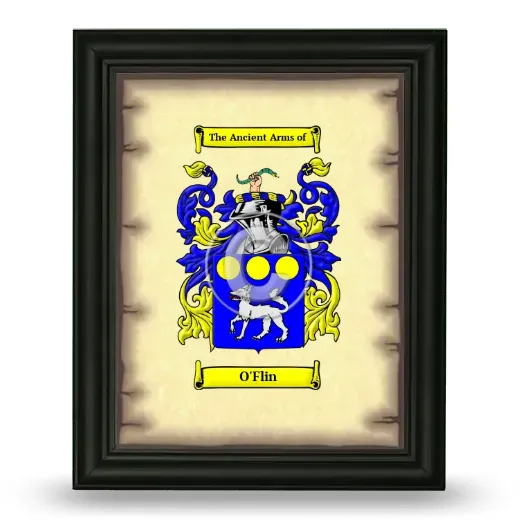 O'Flin Coat of Arms Framed - Black