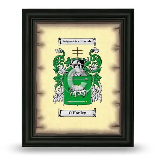 O'Hanley Coat of Arms Framed - Black