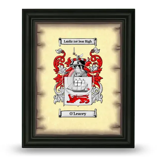 O'Learey Coat of Arms Framed - Black