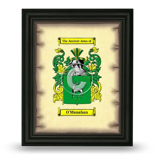 O'Manahan Coat of Arms Framed - Black