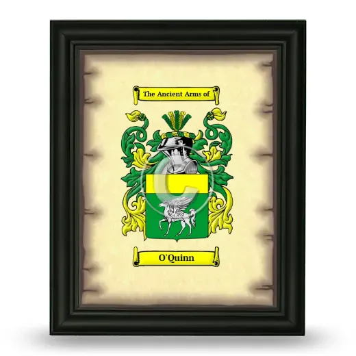 O'Quinn Coat of Arms Framed - Black