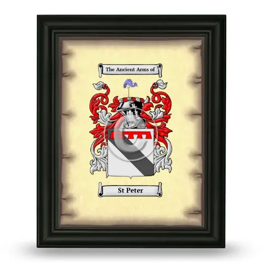 St Peter Coat of Arms Framed - Black