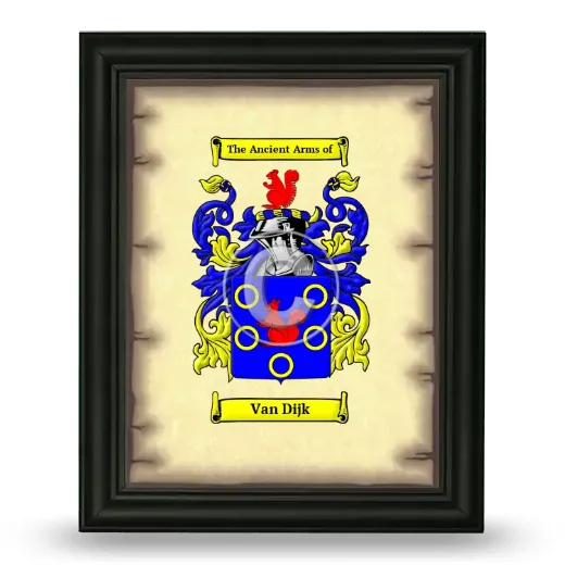 Van Dijk Coat of Arms Framed - Black