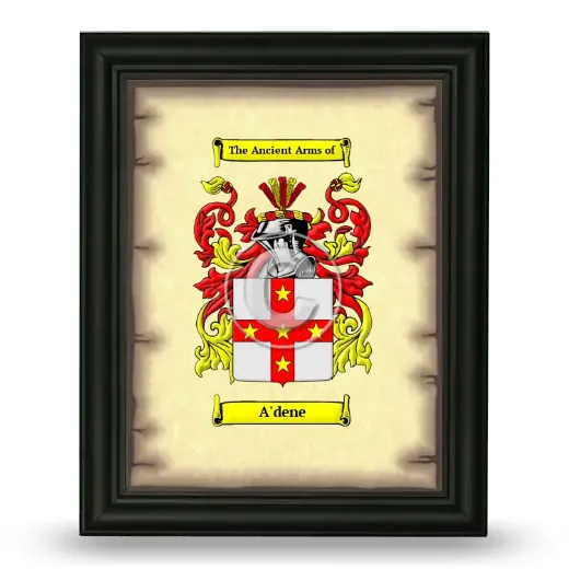 A'dene Coat of Arms Framed - Black