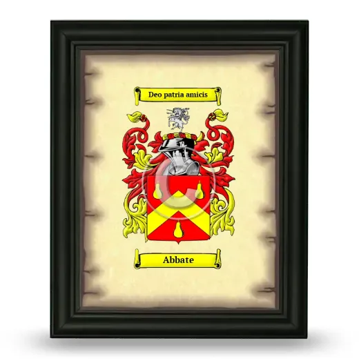 Abbate Coat of Arms Framed - Black