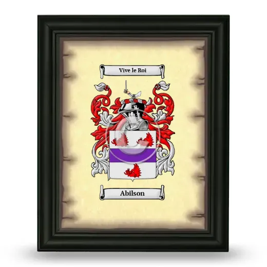 Abilson Coat of Arms Framed - Black