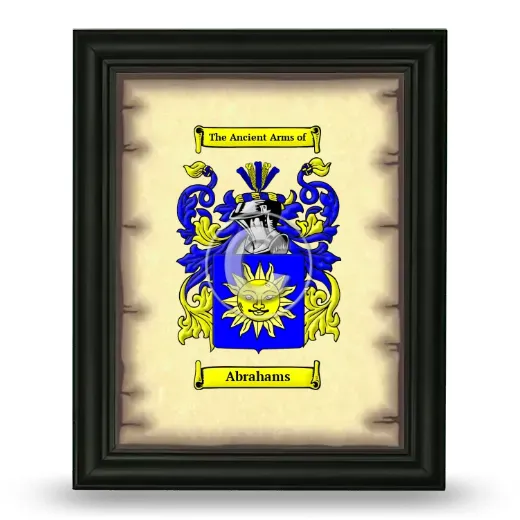 Abrahams Coat of Arms Framed - Black