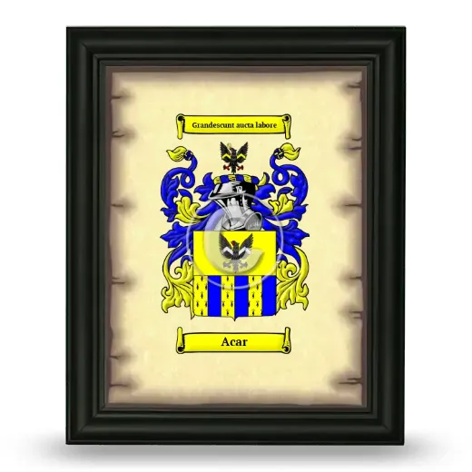 Acar Coat of Arms Framed - Black
