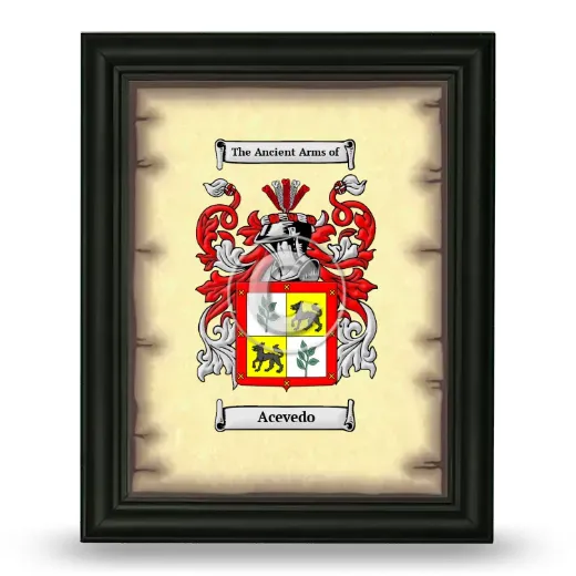 Acevedo Coat of Arms Framed - Black