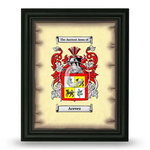 Acevez Coat of Arms Framed - Black