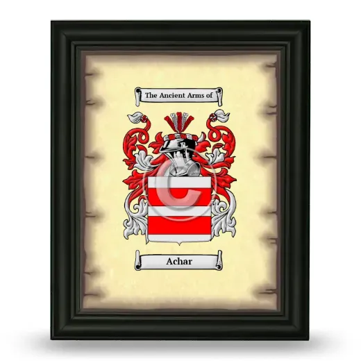 Achar Coat of Arms Framed - Black