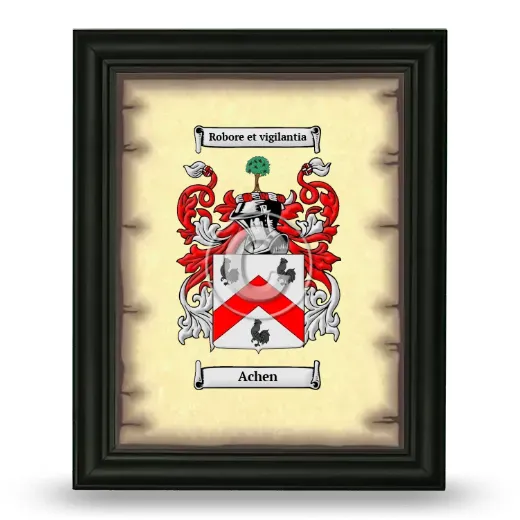 Achen Coat of Arms Framed - Black