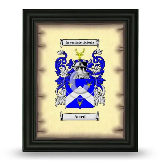 Acred Coat of Arms Framed - Black