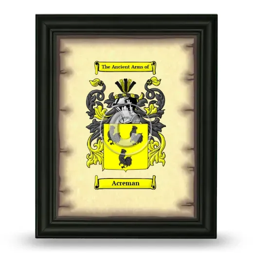 Acreman Coat of Arms Framed - Black