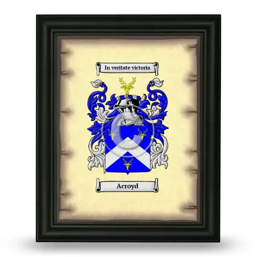 Acroyd Coat of Arms Framed - Black
