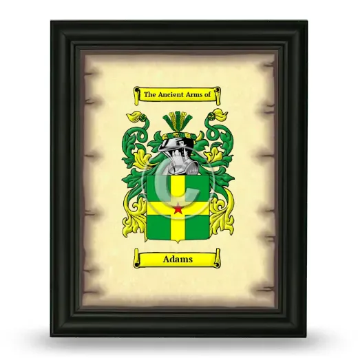 Adams Coat of Arms Framed - Black