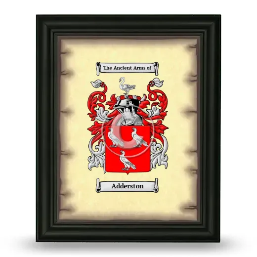 Adderston Coat of Arms Framed - Black
