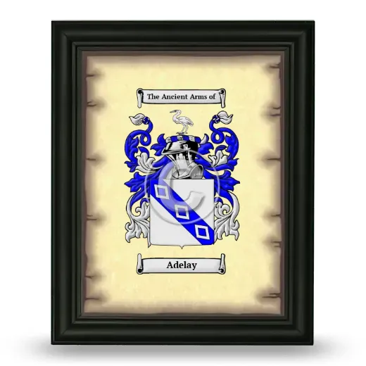 Adelay Coat of Arms Framed - Black