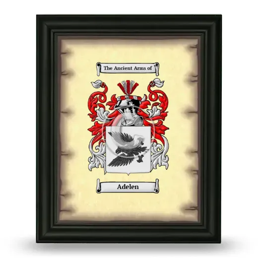 Adelen Coat of Arms Framed - Black