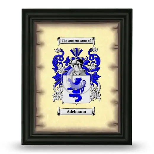 Adelmann Coat of Arms Framed - Black