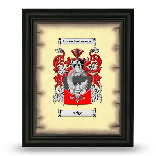 Adge Coat of Arms Framed - Black