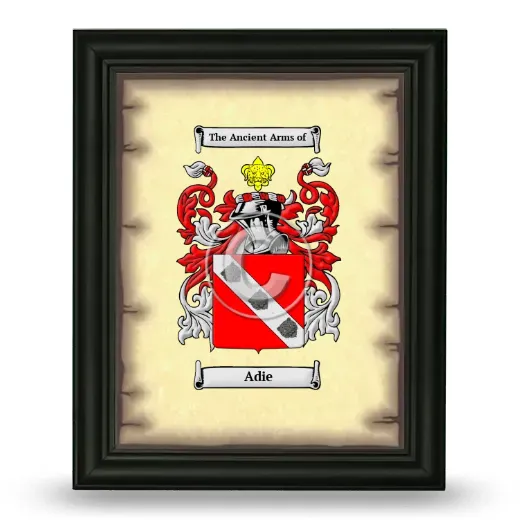 Adie Coat of Arms Framed - Black