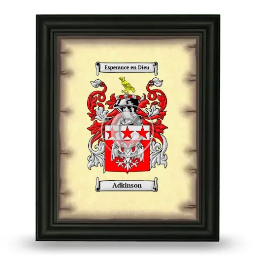 Adkinson Coat of Arms Framed - Black