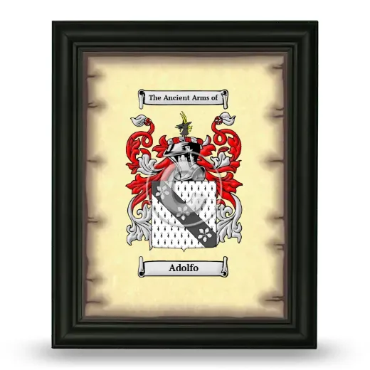 Adolfo Coat of Arms Framed - Black