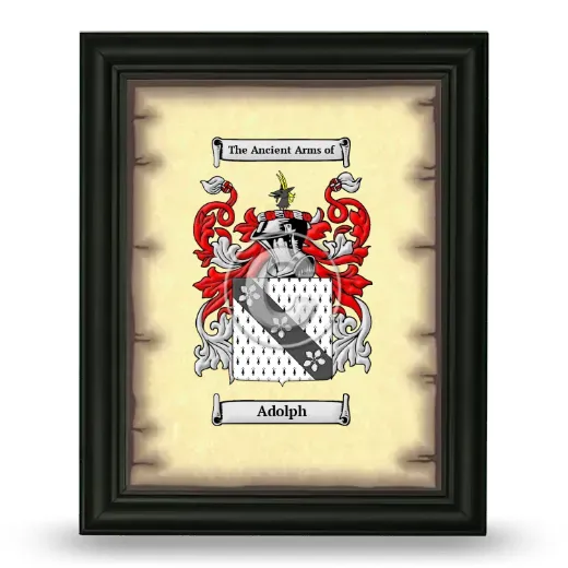 Adolph Coat of Arms Framed - Black