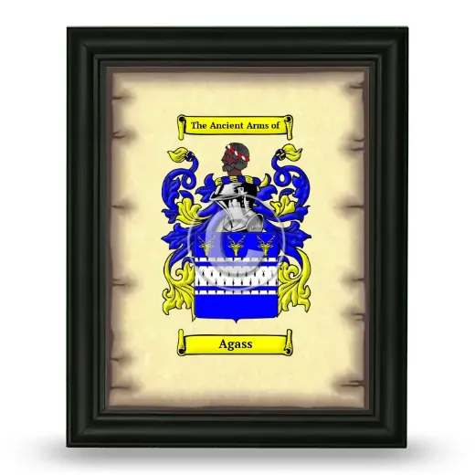 Agass Coat of Arms Framed - Black
