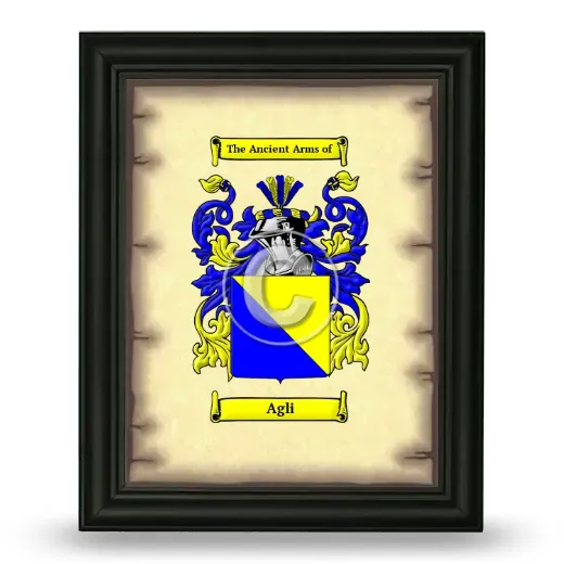 Agli Coat of Arms Framed - Black