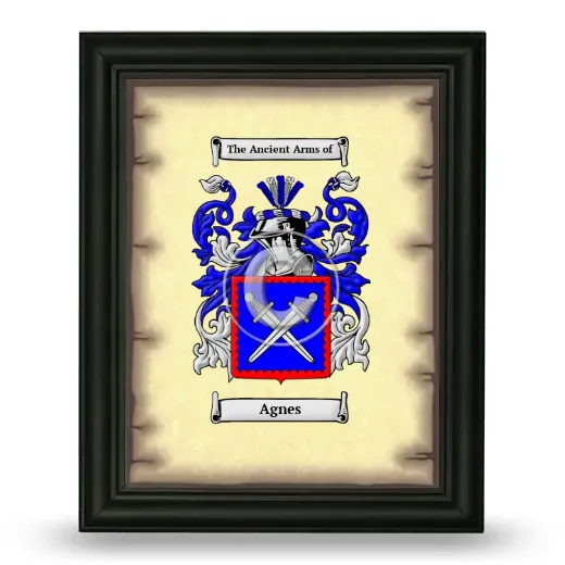 Agnes Coat of Arms Framed - Black