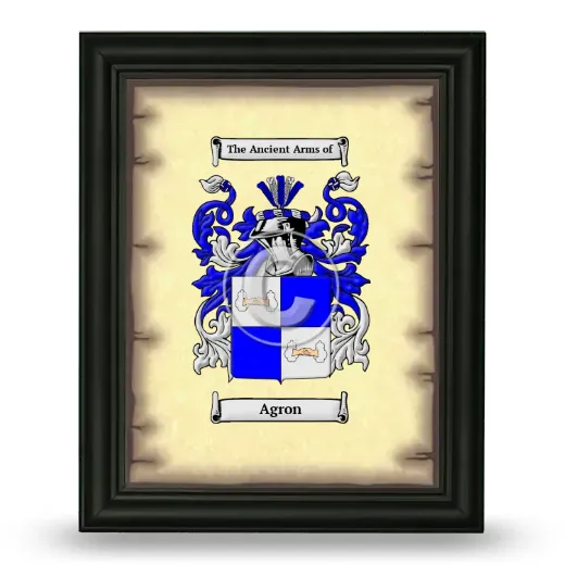 Agron Coat of Arms Framed - Black