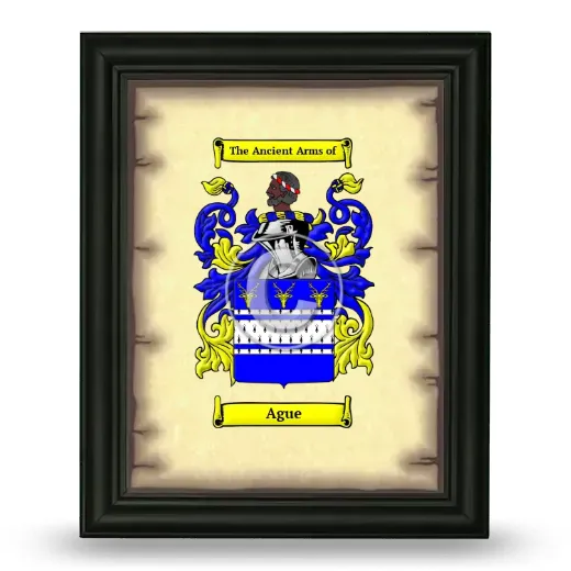 Ague Coat of Arms Framed - Black