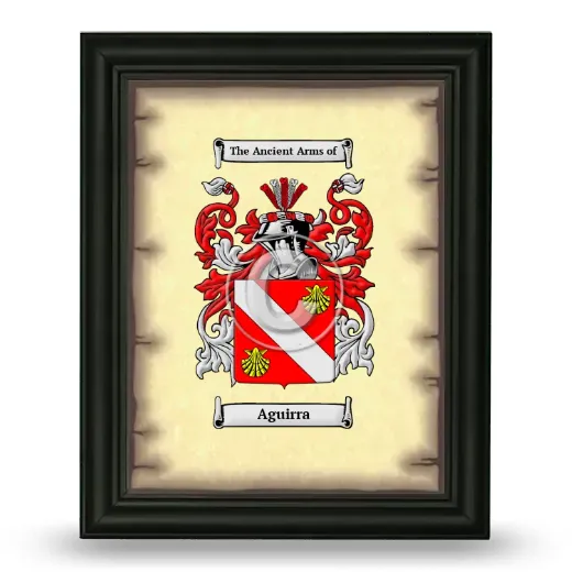 Aguirra Coat of Arms Framed - Black