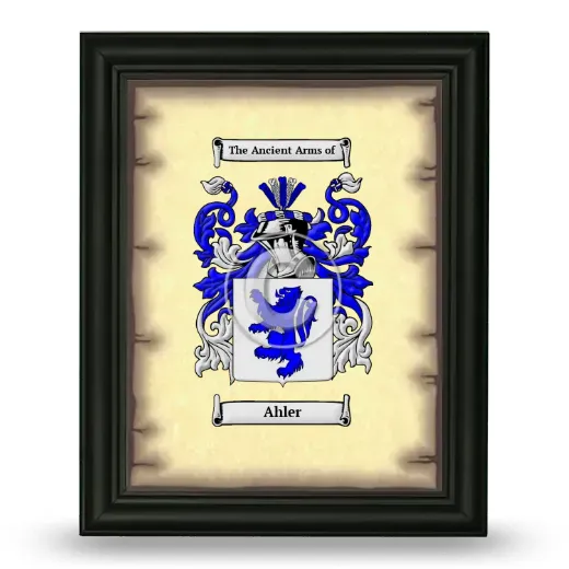 Ahler Coat of Arms Framed - Black