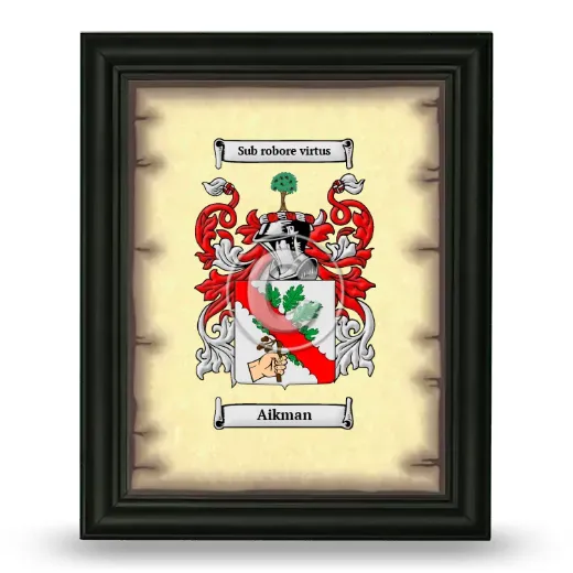 Aikman Coat of Arms Framed - Black