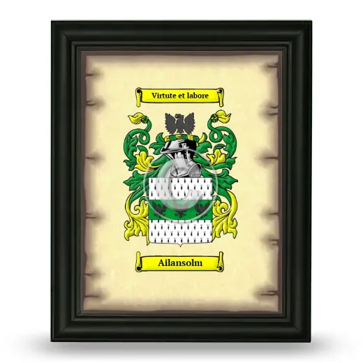 Ailansolm Coat of Arms Framed - Black