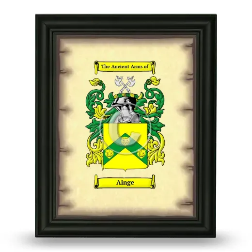 Ainge Coat of Arms Framed - Black
