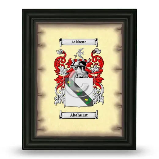 Akehurst Coat of Arms Framed - Black