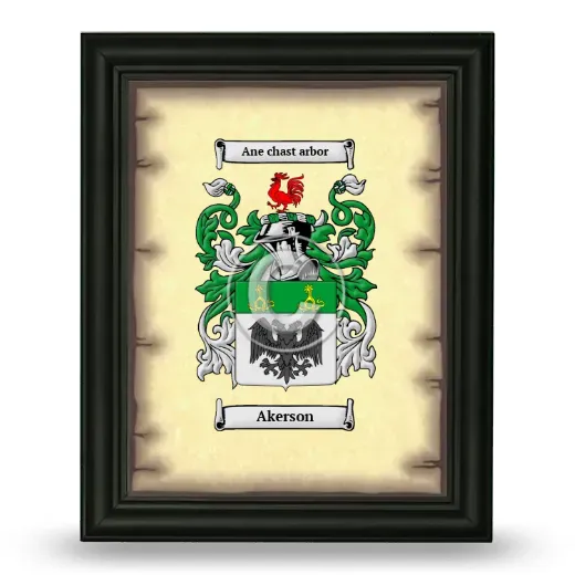 Akerson Coat of Arms Framed - Black