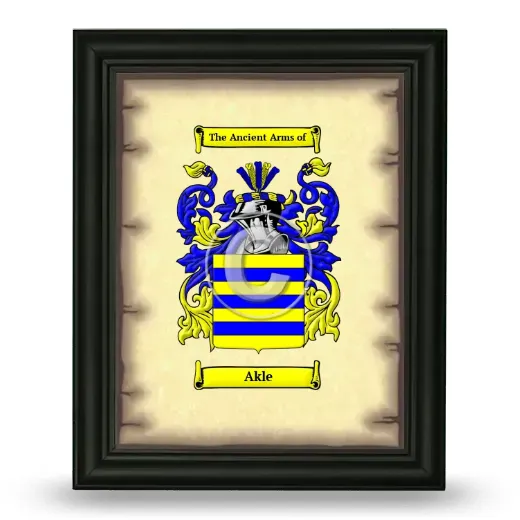 Akle Coat of Arms Framed - Black