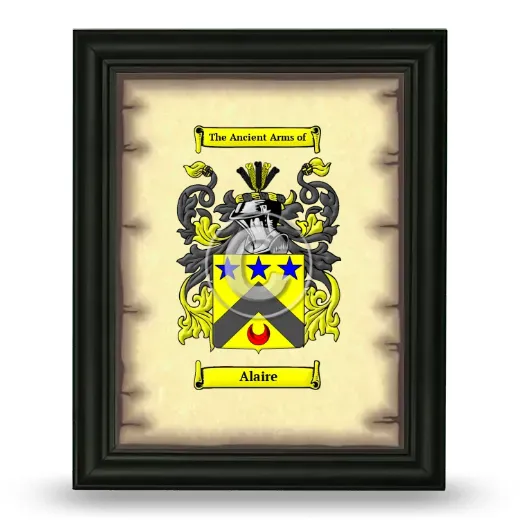 Alaire Coat of Arms Framed - Black