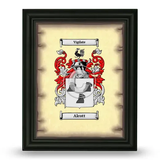 Alcott Coat of Arms Framed - Black