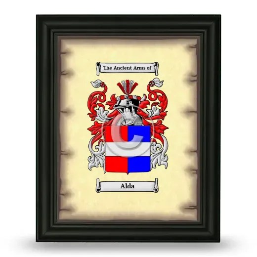 Alda Coat of Arms Framed - Black