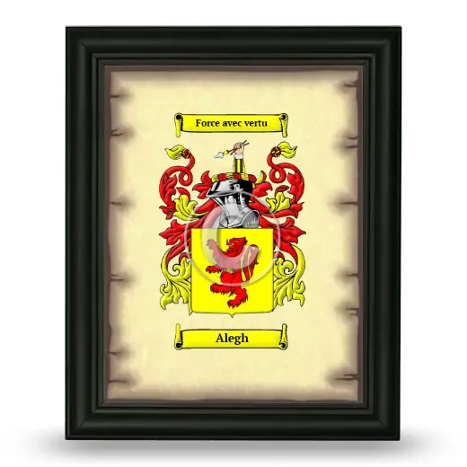 Alegh Coat of Arms Framed - Black
