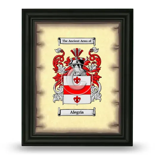 Alegria Coat of Arms Framed - Black